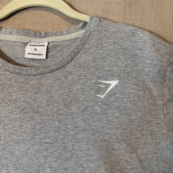 Gymshark T-Shirt Men’s XL Gray Short Sleeve Performance Logo Cotton - Picture 2 of 6